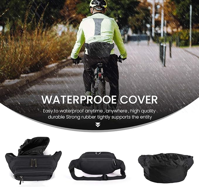 CXWMZY Fanny Packs For Women & Men Waist Pack Hip Bum Bag with Multi-Pockets Large Capacity Waterproof Casual Bum Bag for Disney Traveling Casual Cycling Running Hiking (Camo Black)