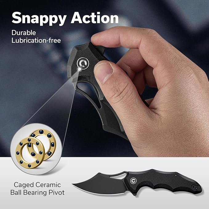 CIVIVI Chiro Pocket Knife for EDC, Folding Knife with Flipper 3.1" 14C28N Blade G10 Handle, Utility Knife for Men Women C23046-1