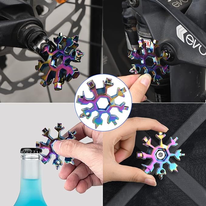 Birthday Day Gifts for Men Dad,Multitool 18-in-1 Screwdriver Wrench Cutter Snowflake Tool,Including Gifts Box