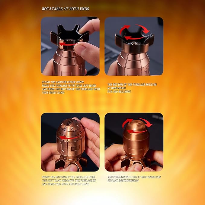 Funny Torch Lighter, Refillable Jet Lighters, Unique Gifts for Men, Halloween Candle Camping BBQ(No Butane Fuel) (Bronze)