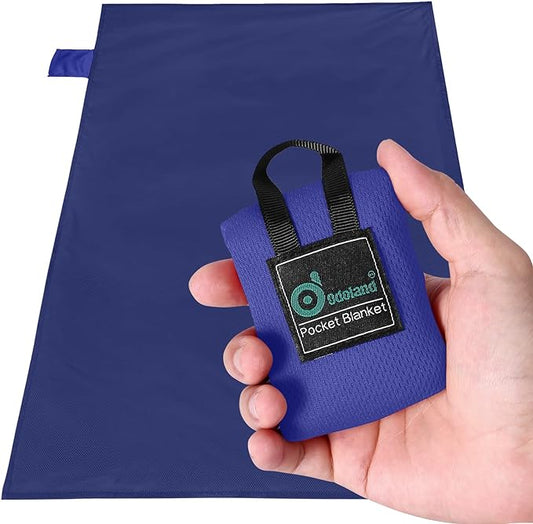 Odoland Beach Blanket Picnic Blanket, SandProof Waterproof Outdoor Pocket Blanket with Portable Bag, Foldable Lightweight Sand Free Quick Drying Beach Mat for Hiking Camping Picnics Travel Concert