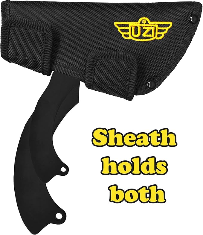 UZI Throwing Axes Combo - Includes 5.25-inch and 4-inch Blade Heads, Double Edged, Full Tang