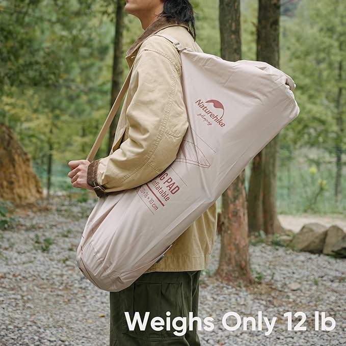 Naturehike Camping Mattress with Portable Air Pump, 4" Thick Self Inflating Sleeping Pad, Roll Up Bed, R-Value 9.5 for 4-Season Insulation, Comfort in Tent, Car, Truck, Van (Full)