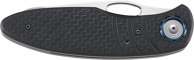 CRKT Trask Folding Pocket Knife: D2 Blade Steel, Deadbolt Lock, Everyday Carry, Plain Edge Sheepsfoot Blade with Satin Finish, Thumb Hole Open, Nylon Handle 5375