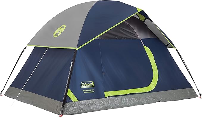 Coleman Sundome Camping Tent with Rainfly, 2/3/4/6 Person Tent Sets Up in 10 Mins, Weatherproof Shelter for Camping, Festivals, Backyard, Sleepovers, & More