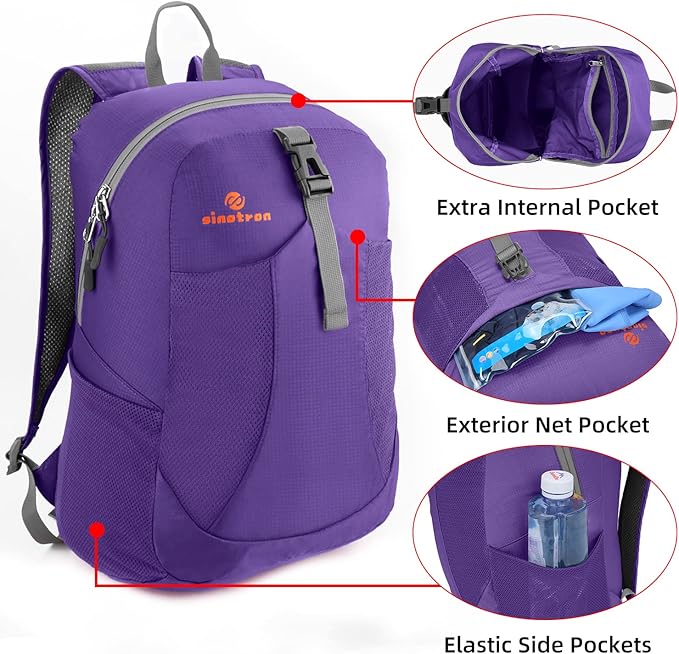 sinotron 22L Lightweight Packable Hiking Backpack, Small Hiking Backpack Day Pack for Women Men Travel Camping Vacation