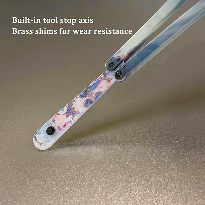 Folding Printed Patterns Plastic Tool, Integral Channel Handle, Ultra-Lightweight Durable, Best Balance and Inertia, Great for Beginners (Lady of the Piano)