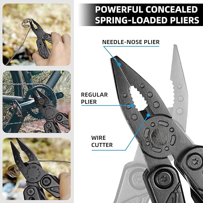 Multitool,21-in-1 Multitools Pliers with Nylon Sheath,Portable Multi Tool,Professional Stainless Steel Multi-Tool for Outdoor, Survival,Camping, Hiking,Simple Repair(21-in-1)
