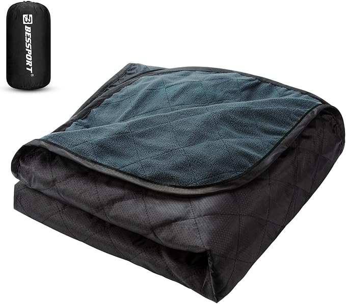 Bessport Camping Blanket Warm & Lightweight-800g, Quilted with Extra Thick Fleece Throw Blanket, Great for Camping, Outdoors, Hiking, Beach