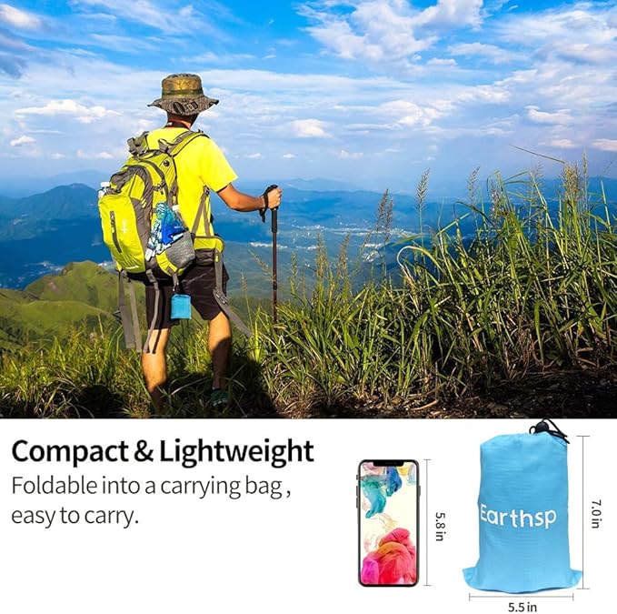 Sand Free Beach Blanket, Large/Oversized Outdoor Picnic Mat Waterproof Quick Drying Ripstop Nylon Compact Sandproof Beach Blanket for Camping Hiking Fishing Travel (XL,10'X9')