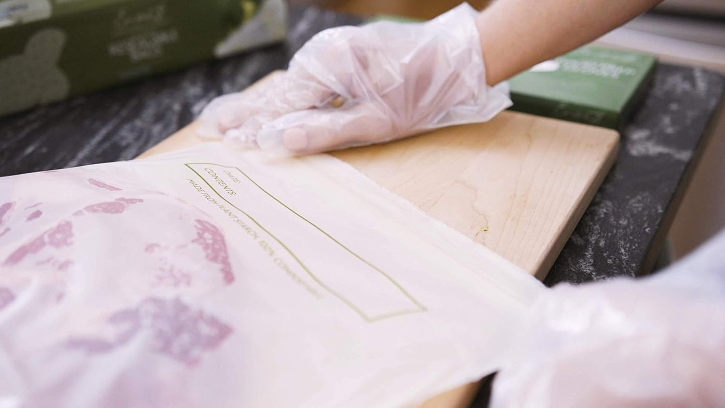 100% Compostable Food Storage Bags [Gallon 50 Pack] Eco-Friendly Freezer Bags, Resealable Bags, Heavy-Duty, Reusable, Off-White by Earth's Natural Alternative