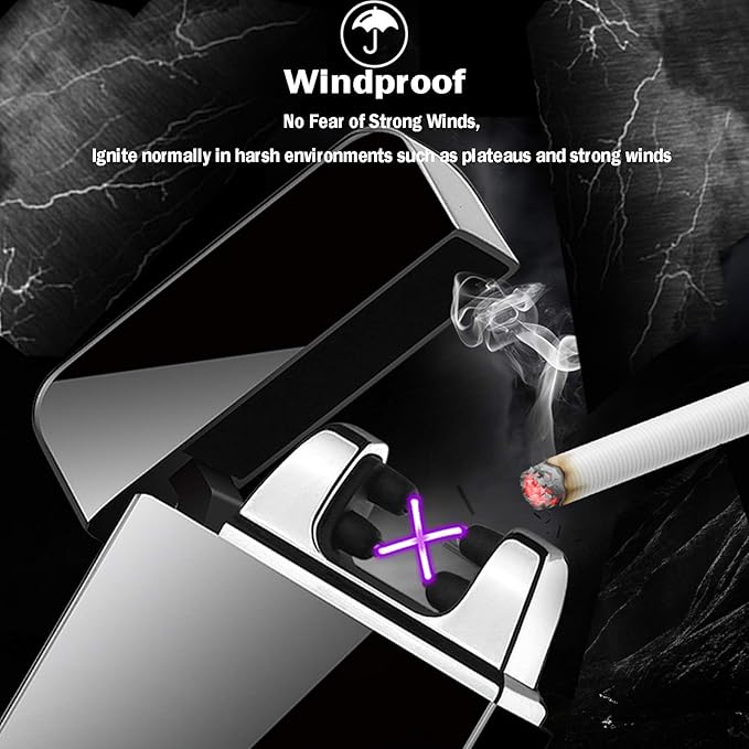 Arc Lighter, Smart Electric Lighter, USB Rechargeable Lighter Windproof Flameless Lighter Lightweight Plasma Lighter for Fire,BBQs,Fireworks,Candle,Camping - Outdoors Indoors (New-Blue)