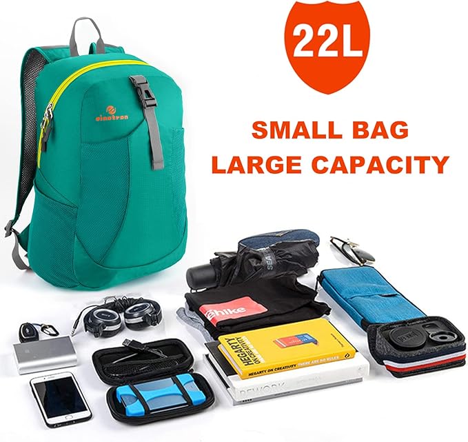 sinotron 22L Lightweight Packable Hiking Backpack, Small Hiking Backpack Day Pack for Women Men Travel Camping Vacation