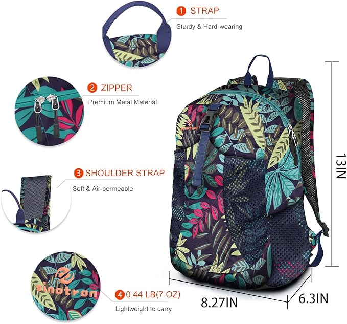 sinotron 22L Lightweight Packable Hiking Backpack, Small Hiking Backpack Day Pack for Women Men Travel Camping Vacation