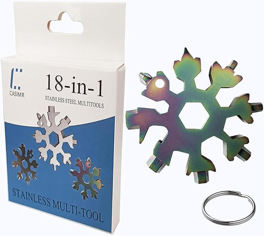 Stocking Stuffers Gifts for Men, Snowflake Multi-Tool 18-in-1, Screwdriver, Bottle opener, Outdoor Wrench Multi-tool, Best Gifts for Husband Men Boyfriend Boys