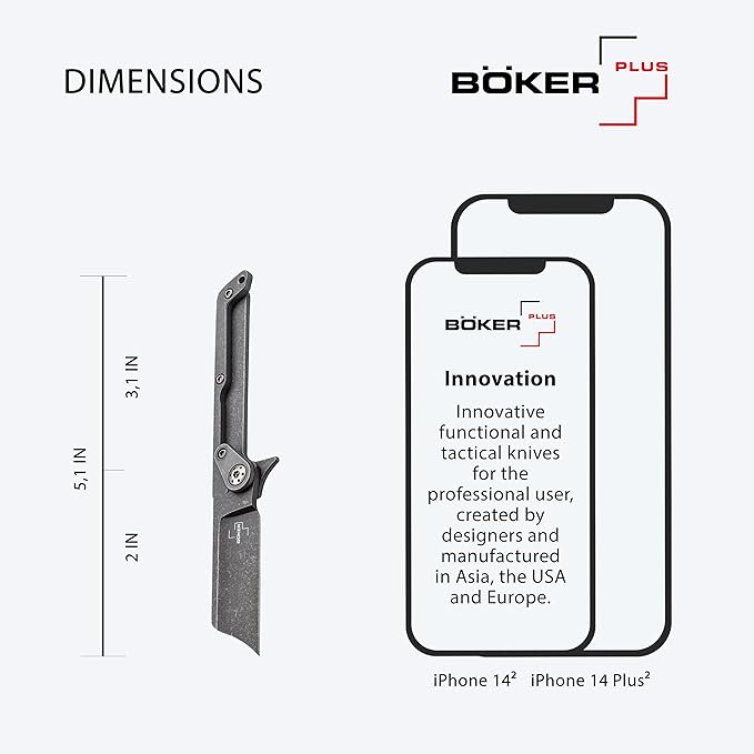 BOKER PLUS® Fragment Mini EDC Pocket Knife - Keychain Box Cutter Knife – two-hand-opening EDC Keychain Folding Knife
