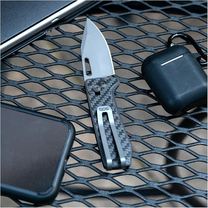 SOG Ultra XR Everyday Carry Slimline Ambidextrous CRYO CPM S35VN Stainless Steel Folding Knives | Titanium Pocket/Money Clip