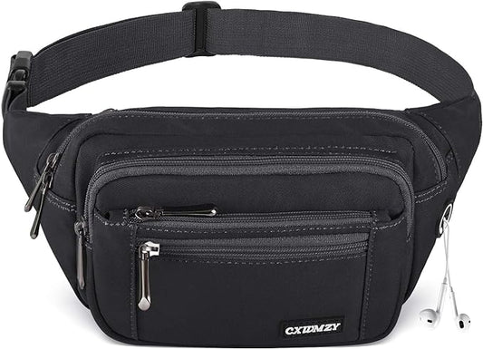 CXWMZY Fanny Packs For Women & Men Waist Pack Hip Bum Bag with Multi-Pockets Large Capacity Waterproof Casual Bum Bag for Disney Traveling Casual Cycling Running Hiking (Camo Black)