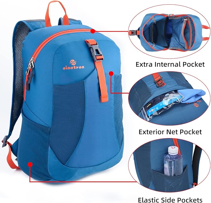 sinotron 22L Lightweight Packable Hiking Backpack, Small Hiking Backpack Day Pack for Women Men Travel Camping Vacation