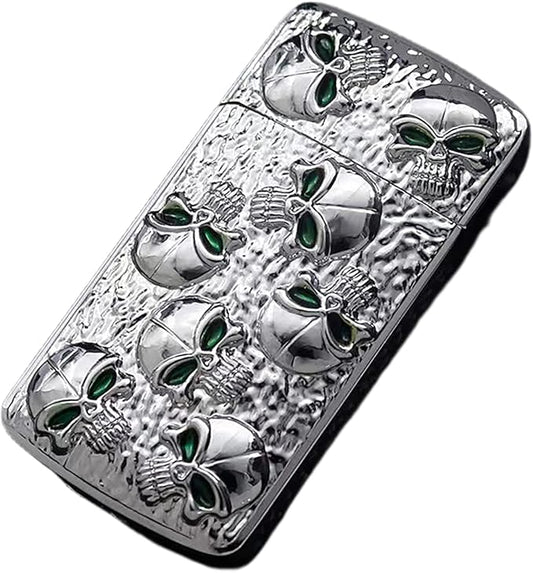 Cool Metal Skull Butane Torch Lighters Refillable Novelty Lighter for Fireplace Candle Camping BBQ (Without Gas) (12)