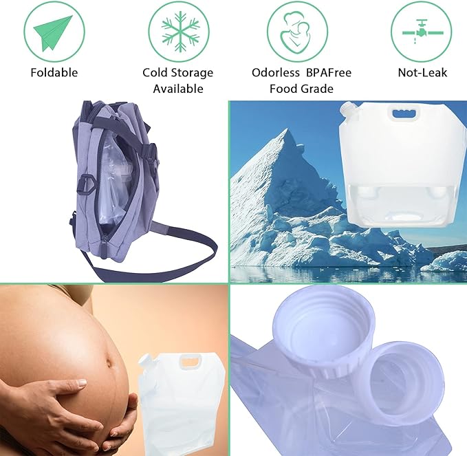 20.8Gallon(80Litres) Water Storage Containers, Foldable Water Bag, BPA-Free, 8PCS-2.6Gallon/10L，Premium Collapsible Water Jug, and Water Containers, for Camping, Hiking, Emergency Water Storage