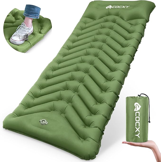 Sleeping Pad Ultralight Inflatable Sleeping Mat with Pillow & Built-in Foot Pump, Self Inflating Sleeping pad Waterproof - Ultimate for Camping, Traveling, Backpacking, Tents,Airpad