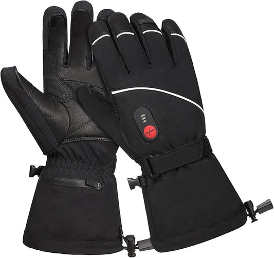 Heated Gloves Electric Battery Heated Gloves Rechargeable for Men Women Heated Ski Gloves Water Resistant Touchscreen 7.4V 2200mAh up to 6.5hrs for Skiing Hiking Motorcycling Camping