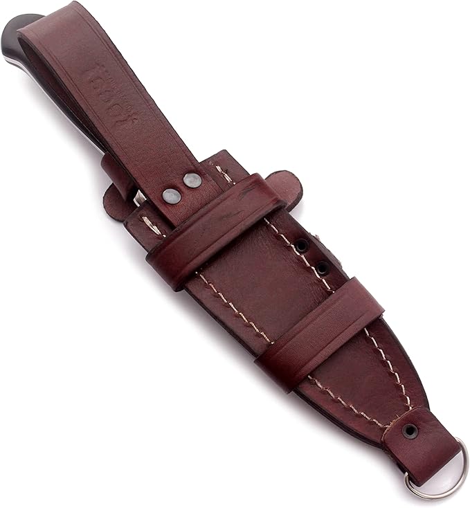 GCS Handmade Handle D2 Tool Steel Tactical knife Hunting Knife Camp Knife with leather sheath Full tang blade designed for Hunting & EDC GCS 314