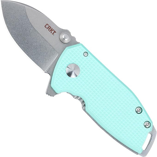 CRKT Squid Assisted Opening Folding Knife: Drop Point with D2 Steel Blade, G10 Handle, Frame Lock, 2485B
