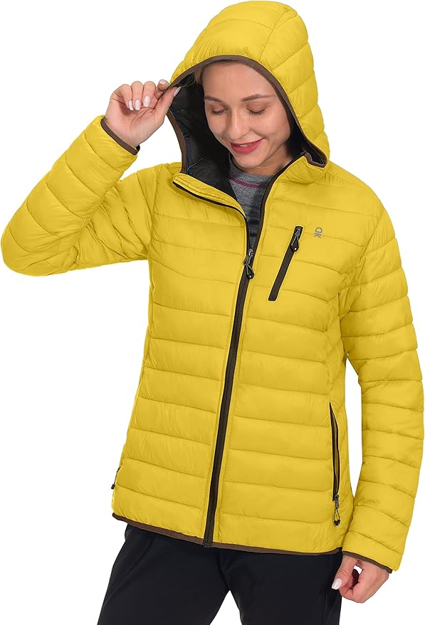 Little Donkey Andy Women's Packable Lightweight Puffer Jacket Hooded Windproof Winter Coat with Recycled Insulation