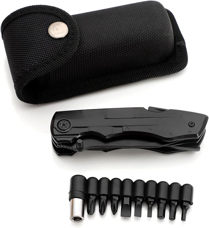 All In One Tool Multitool Needle Nose Plier, Stripper, Wire Cutter,Bottle Opener,Can Lifter,Saw Blade,Medium Screwdriver,Knife For Outdoor, Survival, Camping, Hunting and Hiking