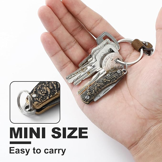 Damascus Steel pocket Knife, Mini folding pocket knife, edc knife for men,gifts for men and women