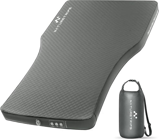 Tesla Model Y Camping Air Mattress with Foam, 4.3" Thick Self Inflating Sleeping Pad with Air Pump, Solid Foam, 4 Seasons