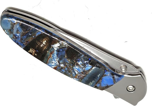 Blue Fusion Solid Hanlde on Ken Onion Designed Leek Plain Blade
