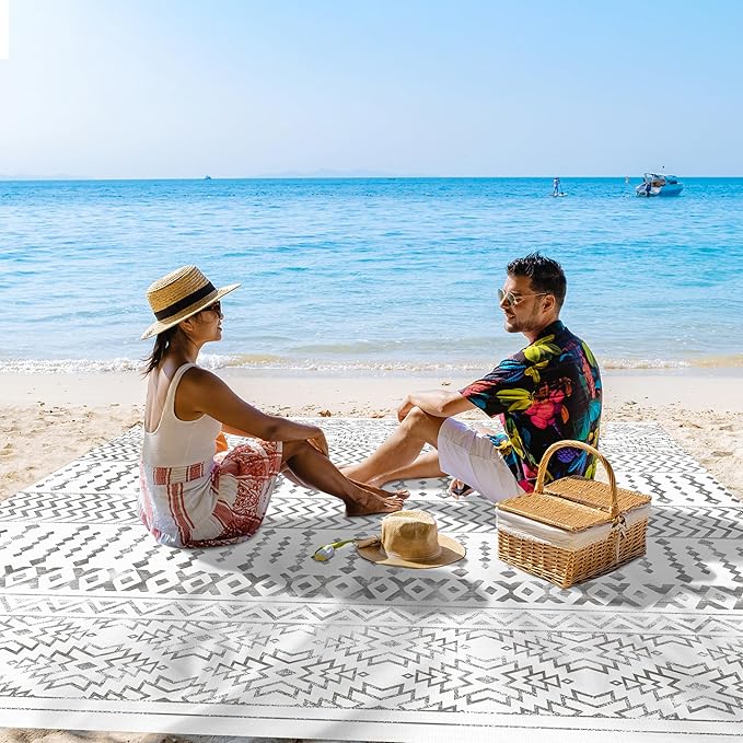 Sand Free Beach Blanket, Extra Large Beach Mat Waterproof Sandproof fits 79" X 87" for 1-7 Adults, Oversized Portable Picnic Blanket Outdoor Beach Accessories for Travel, Camping, Hiking