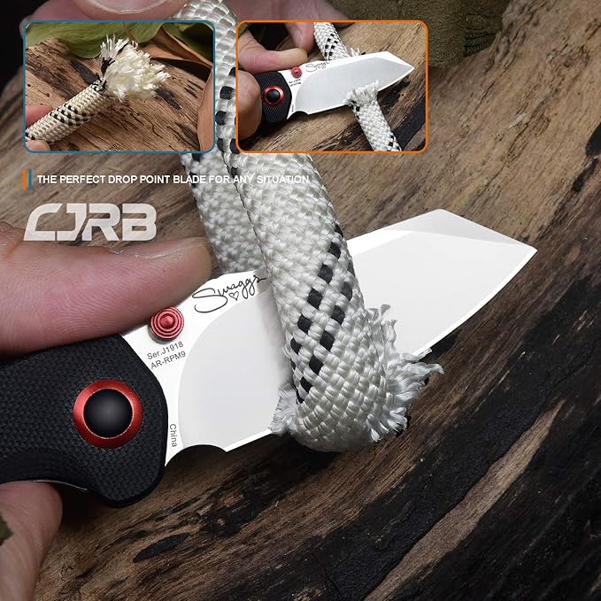 CJRB Maileah Pocket Knife with 2.39’’ AR-RPM9 Powder Steel Blade Folding Knife with G10 Handle Tactical Knife & EDC Knife Pocket Knife for Men Ideal for Outdoor Survival Camping Hunting, 1918 Black
