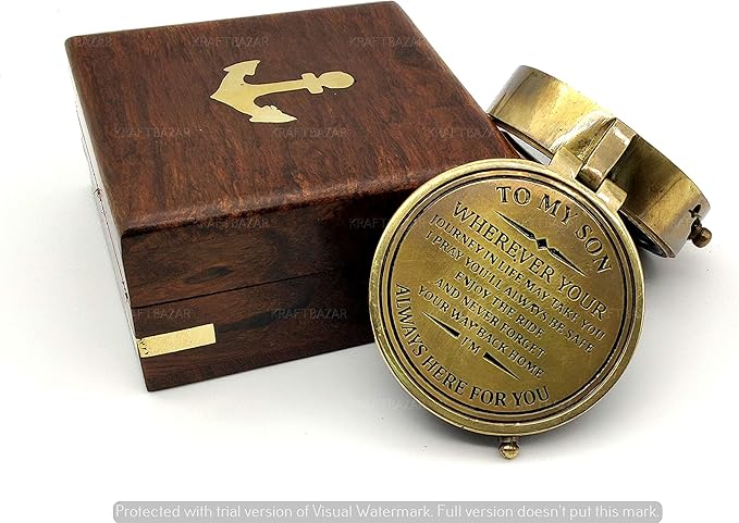 Engraved Brass to My Son Compass,My Son,to My Son,Son from Dad,Gift for Son,Father Son Gift,Mother Son Gift,Love Mom,Son from Mom, Love Dad