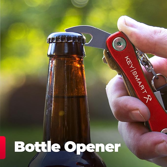 KeySmart Rugged Key Organizer for Men - Compact Multi-Tool Key Holder with Bottle Opener and Pocket Clip (Up to 14 Keys)