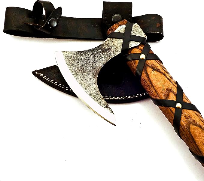 Hand Forged Viking Axe of Ragnor Lorthbrook- Battle Ready Viking Axe -with Ash Wood-Best Gift (Viking Ragnor (Brown))