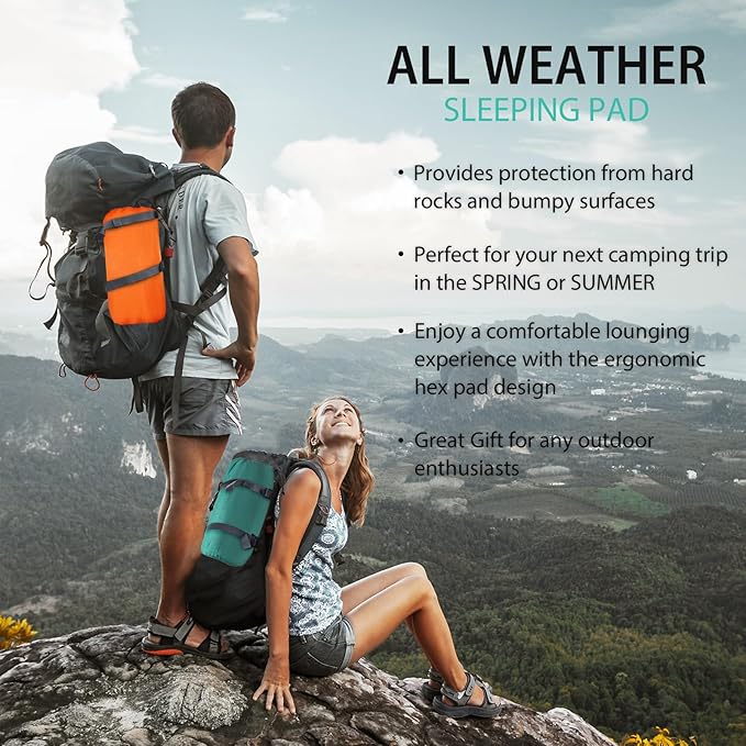 Sleeping Pad for Camping, 77"x26", Ultralight Inflatable Sleeping Mat with Built-in Foot Pump, Upgraded Durable Compact Camping Air Mattress for Camping, Backpacking, Hiking(Blue)