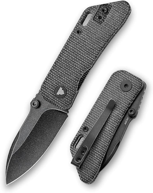 Folding EDC Knife for Men, Pocket Knife with Reversible Deep Carry Clip，2.32" 14C28N Steel Blade，Micarta Handle，Bootes-04B