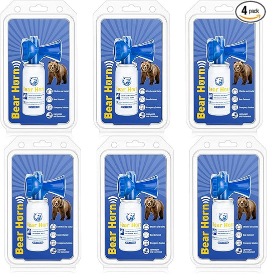 6 Pack 1.4oz Bear Horn Self Defense, Loud Air Horn for Bears, 120dB Heard up to 1/2 Mile Away, Air Horns for Safety for Wild Animals, Bear Alarm Scare Bears, Ideal for Hiking