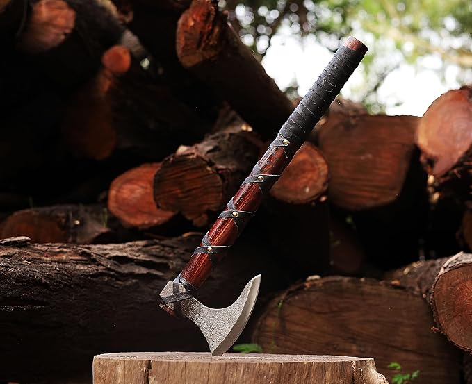 | Viking Axe,Hatchet,Throwing Axe,Hand Axe,Gift for him,Wood Working Tool,Viking Gifts for Men,Camping Hatchet,Tomahawk,Bearded Axe (WCA-015)