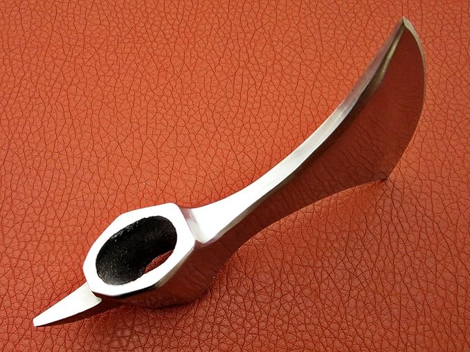 White SPIKER Battle Custom Hand Made HIGH Carbon Steel Tomahawk Viking Axe Head with Leather Sheath