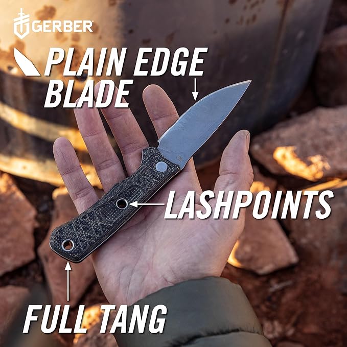 Gerber Gear Convoy Fixed Blade + Sheath, Micarta [1066481] , Gray