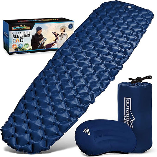Sleeping Pad for Camping - Patented Camp Mat, Ultralight - Best Compact Inflatable Air Mattress for Adults & Kids - Lightweight Hiking, Backpacking, Outdoor & Travel Gear
