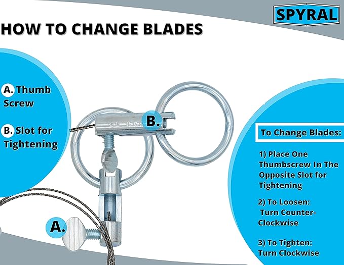 Tactical Military Survival Saw with 360 Degree Tooth - Emergency Wire Saw with Spare Blade - 20 Inch Blade - Made In The USA