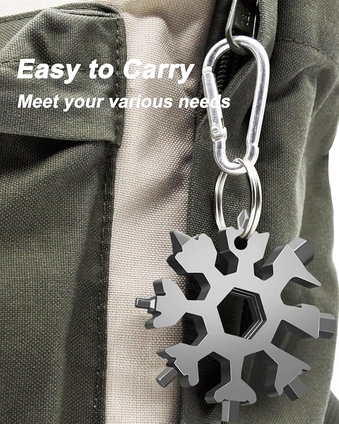 Gifts for Men Women, 2 Packs 18-in-1 Snowflake Multitool, Birthday Gifts for Adults Him Dad Husband, Cool Gadgets for Men Who Have Everything