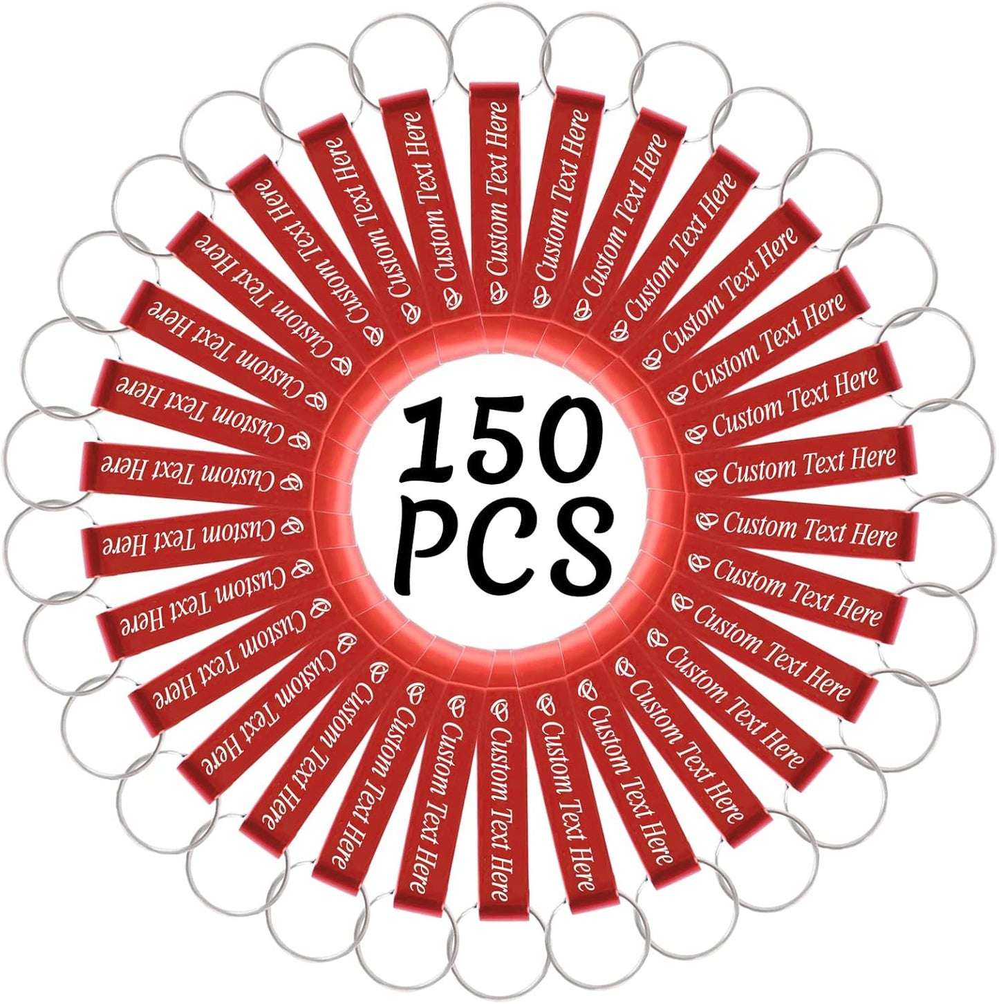 150PCS Personalized Bottle Opener Keychain Bulk Custom Beer Bottle Opener with Logo Text Engraved Wedding Bottle Opener Favors Customized Gifts for Guests Baby Shower Birthday Party-Red