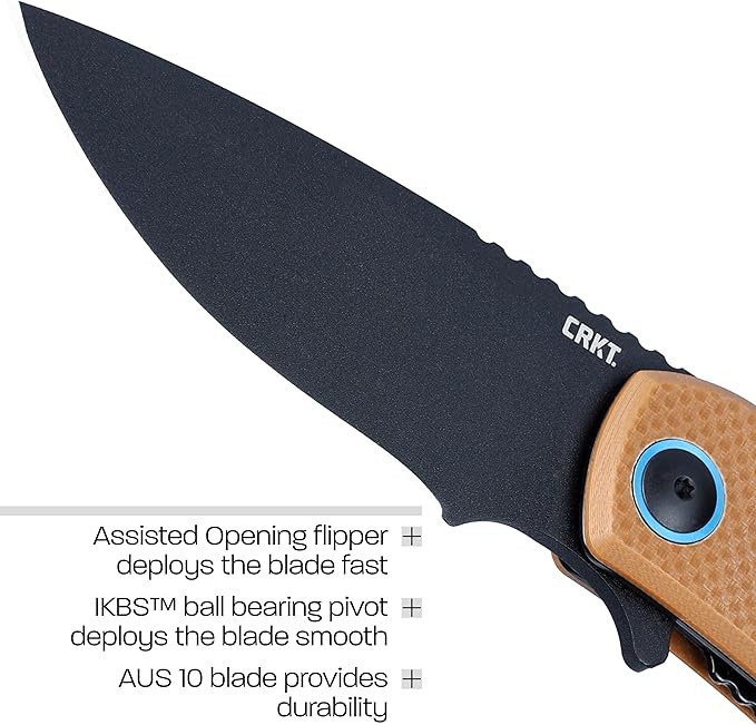 CRKT P.S.D. II EDC Folding Pocket Knife: Everyday Carry Assisted Opening, IKBS Ball Bearing Pivot, Liner Lock, G10 Handle 7910